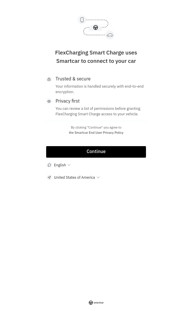 Smartcar connection page