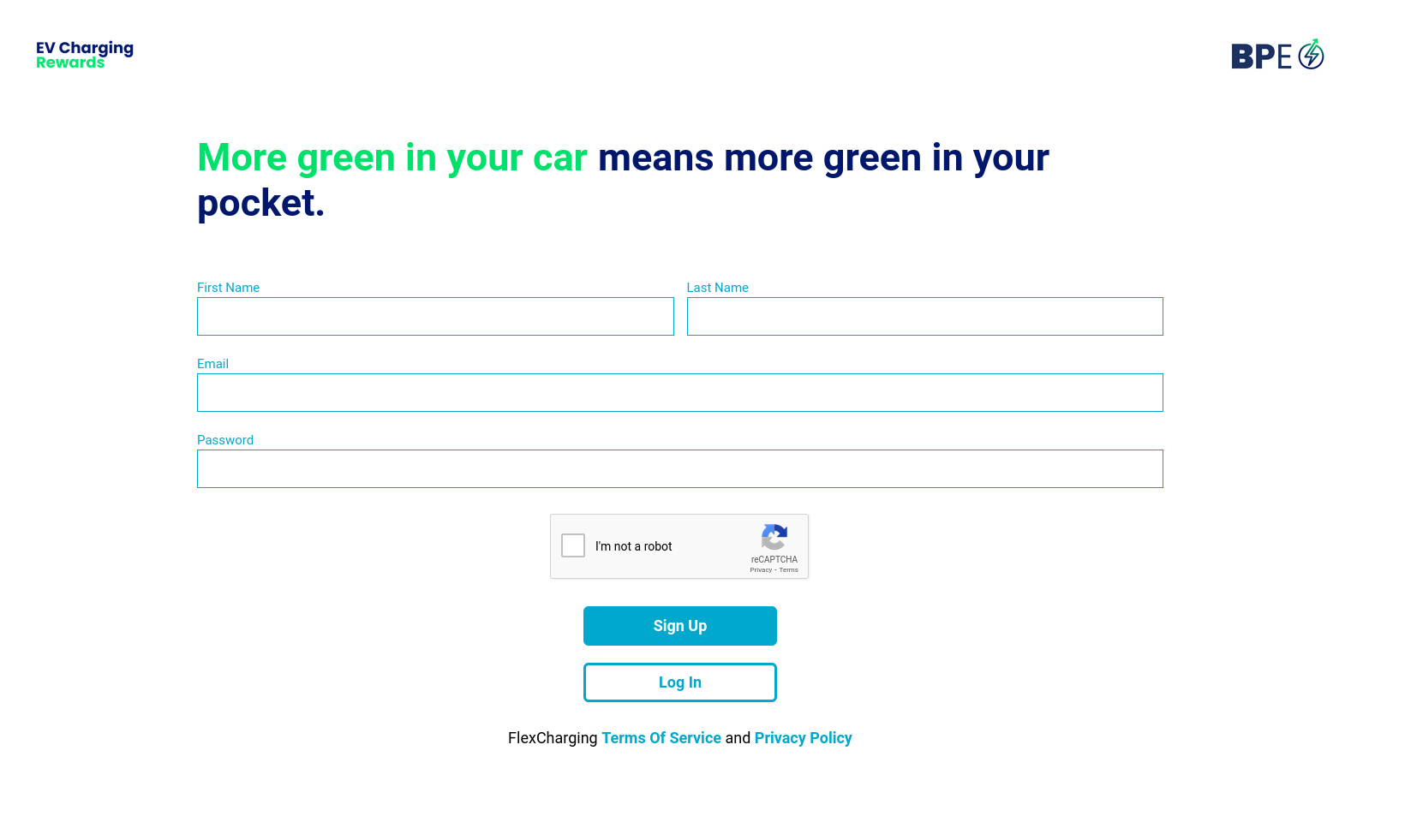 Program sign up page